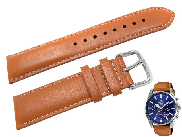 Oryginalny pasek Casio Edifice EFV-510L-2AV EFV-510L EFV-510 brązowy skórzany  22mm + teleskopy